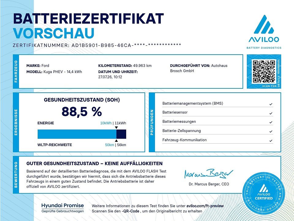 Fahrzeugabbildung Ford KUGA PHEV 2.5 DURATEC COOL & CONNECT KLIMAAT+PDC Plug-In Hybrid Cool & Connect