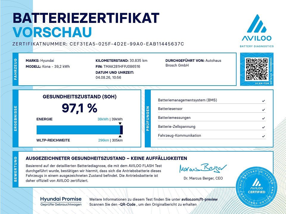 Fahrzeugabbildung Hyundai KONA EV 39kWh SELECT GARANTIE-03/31 CARPLAY+SHZ+