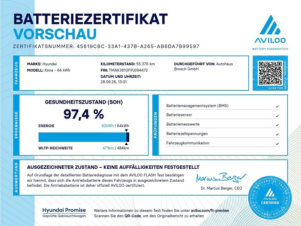 Fahrzeugabbildung Hyundai KONA EV MY23 TREND NAV-P 484KM-RW GARANTIE-06.31